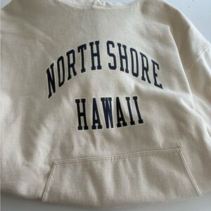 Brandy Melville “north shore hawaii” cream and navy hoodie